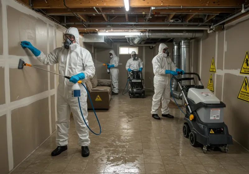 Basement Moisture Removal and Structural Drying process in Playita, PR